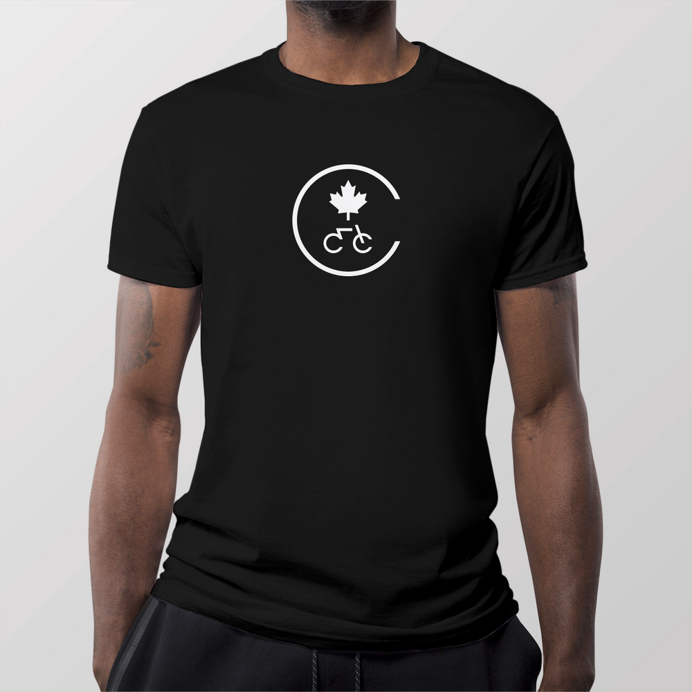 T-Shirt noir Cyclisme Canada - logo au centre 